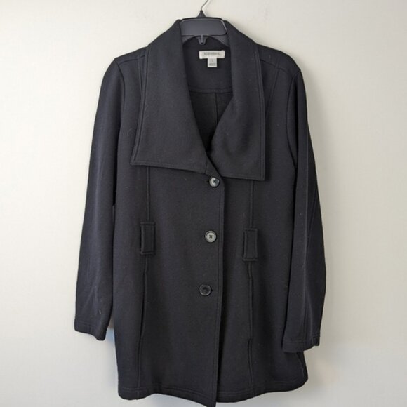 Motherhood Maternity Classic Black Pea Coat - Size Large - Picture 1 of 11